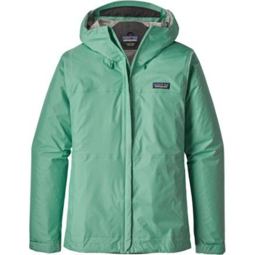 Patagonia Torrentshell Women's Rain Jacket - seafoam green color - size L
